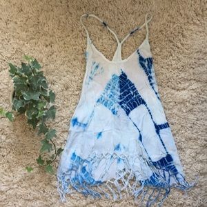 ‼️ 4 for $25 ‼️ Tye due fringe tank top
